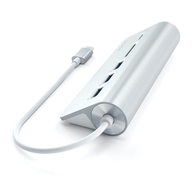 satechi usb-c aluminium usb 3.0 hub & card reader - silver